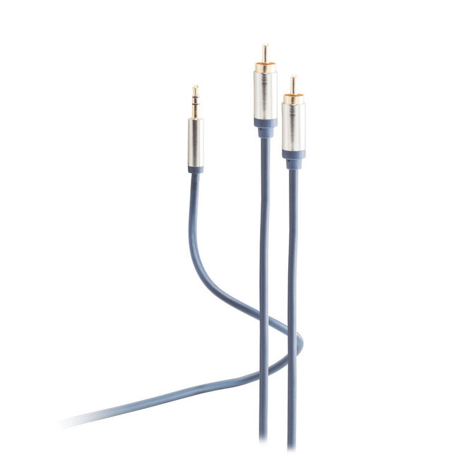 Flexline®-3,5mm Klinken-Kabel auf 2xCinch Stecker RCA, 0,75m