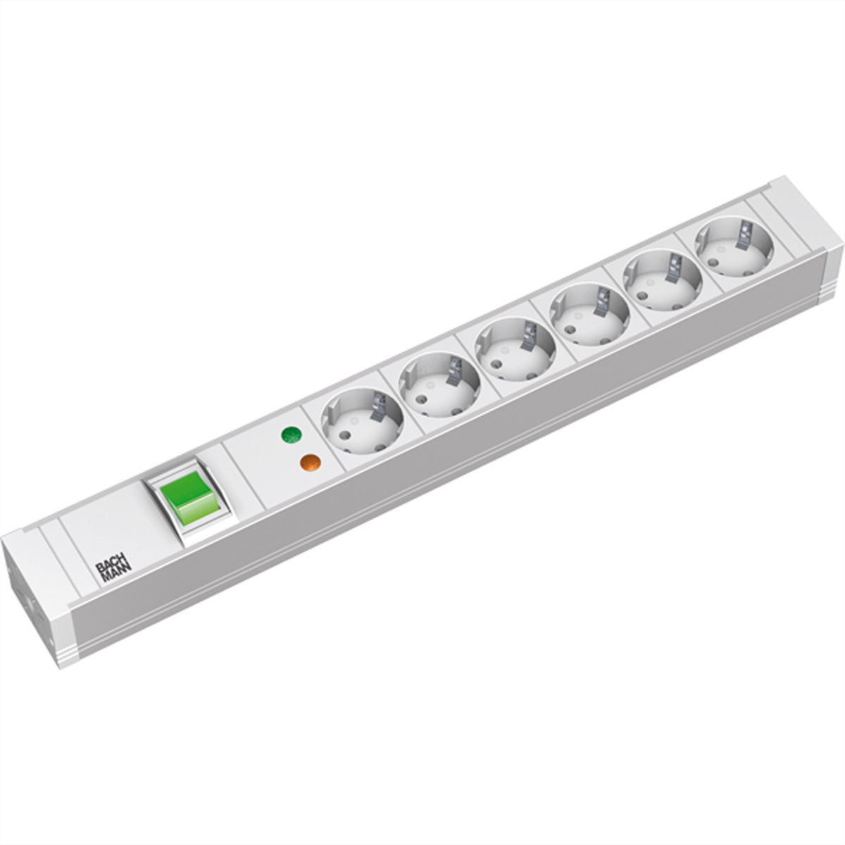 333.605 - 19 inch power strip, multiple socket 6-fold PVC, overvoltage protection and switch, 333.605