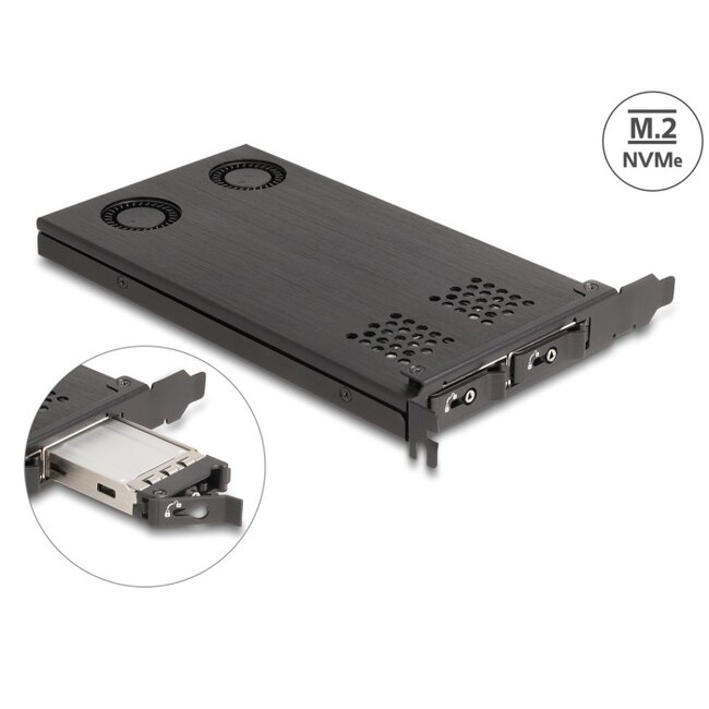 Delock PCI Express x16 Card Mobile Rack for 2 x M.2 NVMe SSD - Bifurcation