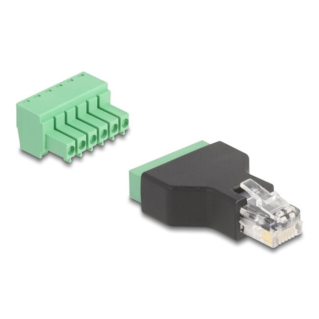 Delock RJ12 plug to Terminal Block Adapter 6 pin 2-part