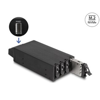 DeLOCK Delock Slim Bay Mobile Rack for 4 x M.2 NVMe SSD with Slim SAS SFF-8654 connector