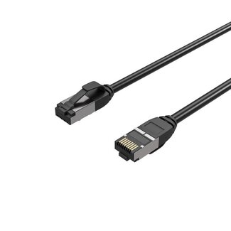 S-Impuls Flexline®-Patchkabel CAT. 8.1 U/FTP PIMF, extra dünn TPE schwarz 1,5m