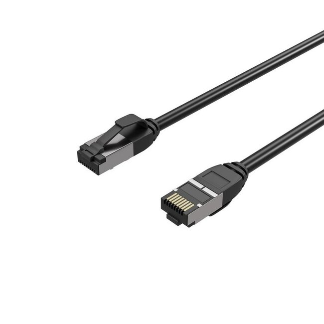 Flexline®-Patchkabel CAT. 8.1 U/FTP PIMF, extra dünn TPE schwarz 1,5m