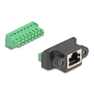 DeLOCK Delock RJ45 jack to Terminal Block Adapter for Installation 8 pin 2-part