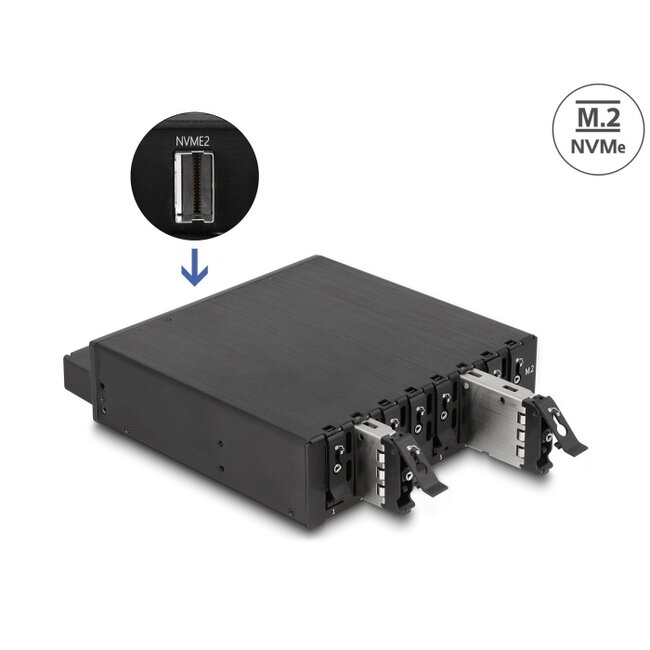 Delock 5.25″ Mobile Rack for 8 x M.2 NVMe SSD with Slim SAS SFF-8654 connector