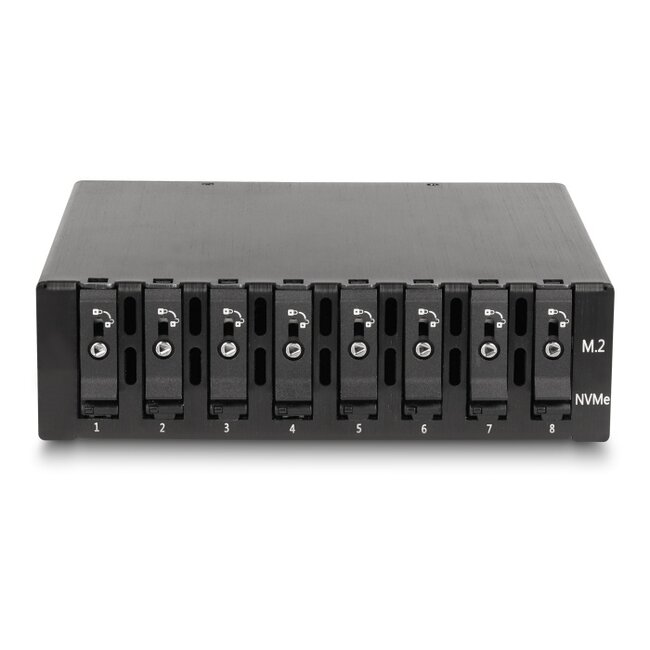 Delock 5.25″ Mobile Rack for 8 x M.2 NVMe SSD with Slim SAS SFF-8654 connector