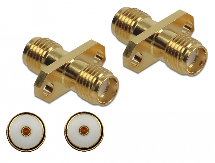 DeLOCK 89980. Producttype: Antenna adaptor, Kleur van het product: Goud, Aansluiting antenne: SMA. Breedte: 16 mm, Diepte: 17,3 mm
