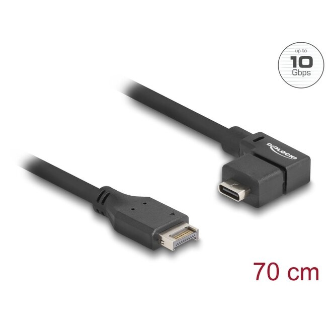 USB 10 Gbps Cable Type-E Key A 20 pin male to USB Type-C™ female angled 70 cm