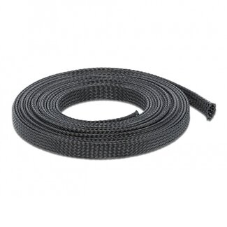 DeLOCK Polyester kabelsleeve | rekbaar | 12mm | zwart | 10 meter