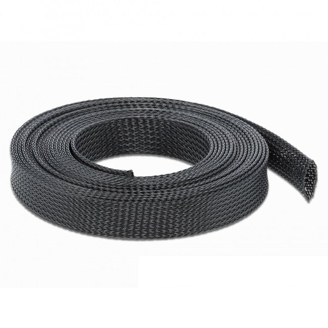 Polyester kabelsleeve | rekbaar | 19mm | zwart | 5 meter