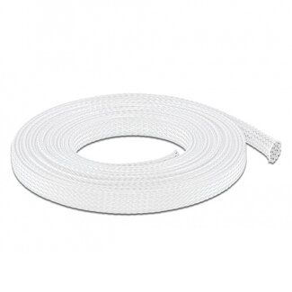 DeLOCK Polyester kabelsleeve | rekbaar | 12mm | wit | 5 meter