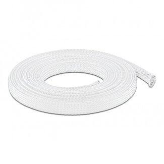 DeLOCK Polyester kabelsleeve | rekbaar | 12mm | wit | 10 meter