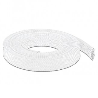 DeLOCK Polyester kabelsleeve | rekbaar | 19mm | wit | 5 meter