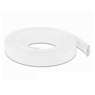 DeLOCK Polyester kabelsleeve | rekbaar | 19mm | wit | 10 meter