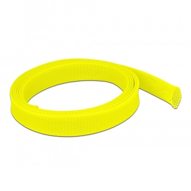 Polyester kabelsleeve | rekbaar | 25mm | geel | 2 meter