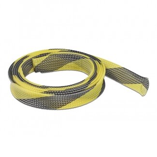 DeLOCK Polyester kabelsleeve | rekbaar | 25mm | zwart/geel | 2 meter