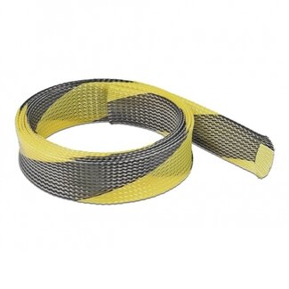 DeLOCK Polyester kabelsleeve | rekbaar | 38mm | zwart/geel | 2 meter