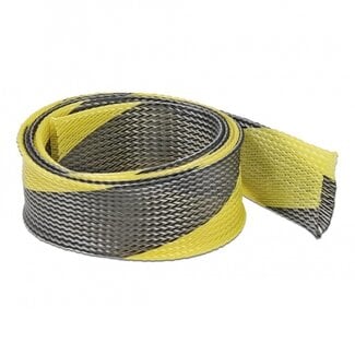 DeLOCK Polyester kabelsleeve | rekbaar | 50mm | zwart/geel | 2 meter