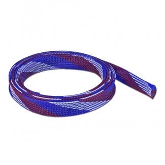 DeLOCK Polyester kabelsleeve | rekbaar | 19mm | blauw/wit/rood | 2 meter