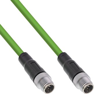 InLine M12 8-pins X-gecodeerde industriële netwerkkabel | CAT6a | PUR | 10 meter