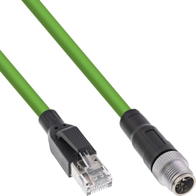 M12 8-pins X-gecodeerd - RJ45 industriële netwerkkabel | CAT6a | PUR | 15 meter