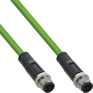 InLine M12 4-pins D-gecodeerde industriële netwerkkabel | Profinet | CAT5e | PUR | 10 meter