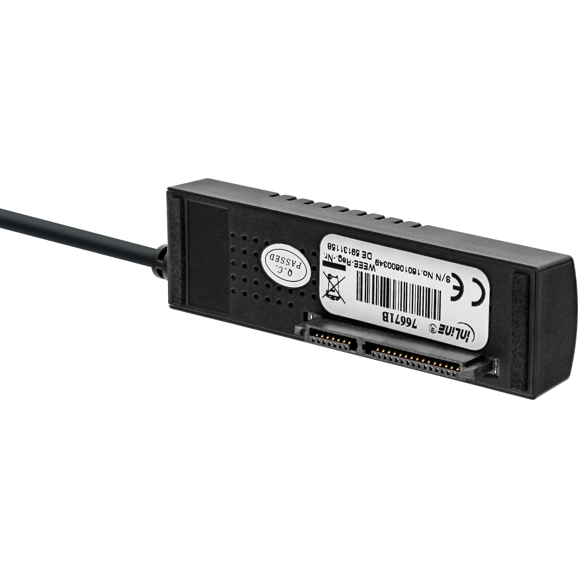 InLine 0.9m, USB3.1/SATA. Kleur van het product: Zwart. Overdrachtssnelheid: 10 Gbit/s, Snoerlengte: 0,9 m, Compatibele besturingssystemen: Windows XP, Vista, Windows 7, Windows 8,