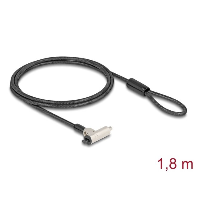 Navilock Laptop Security Cable with Key Lock for Kensington slot 3 x 7 mm or Nano slot 2.5 x 6 mm - Slim