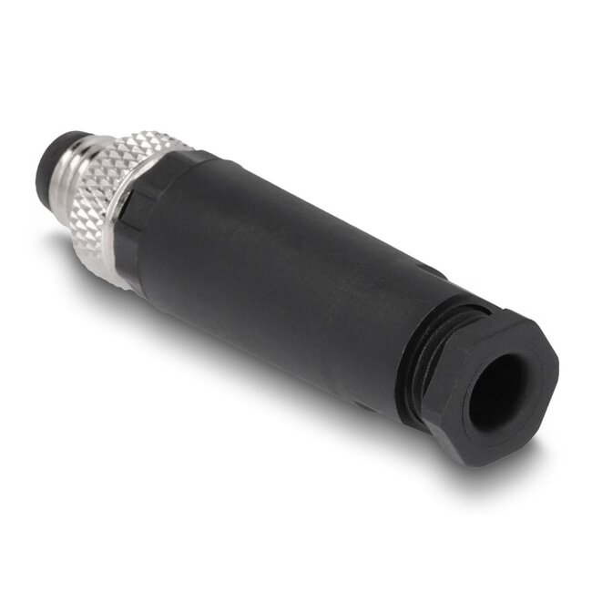 Delock M8 Connector A-coded 4 pin male for mounting with screw connection