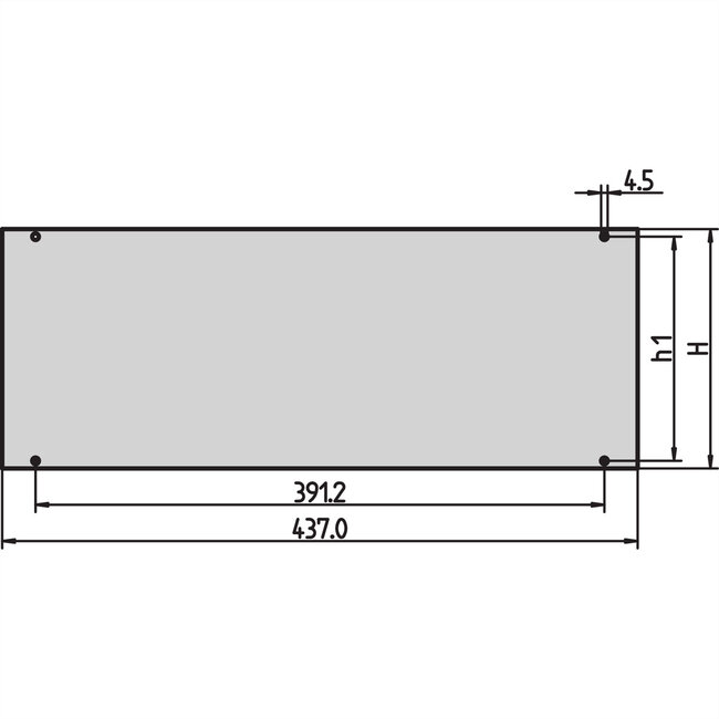 SCHROFF Inpac voorpaneel, 2 HE, 2,5 mm, Al, geanodiseerd, onbehandelde randen