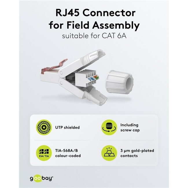 Goobay CAT 6 UTP Unshielded RJ45 Connector for Field Assembly