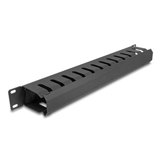 DeLOCK Delock 19″ Cable Management Routing Panel with brush and 2 openings 1U black