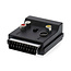 SCART-Adapter | SCART Male | S-Video Female / SCART Female / 3x RCA Female | Vernikkeld | Schakelbaar | ABS | Zwart | 1 Stuks | Doos