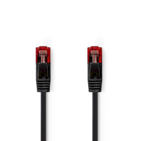 CAT6 Netwerkkabel - RJ45 Male - RJ45 Male - U/UTP - 2.00 m - Snagless - Plat - PVC - Zwart - Label