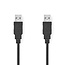 USB-Kabel | USB 2.0 | USB-A Male | USB-A Male | 480 Mbps | Vernikkeld | 1.00 m | Rond | PVC | Zwart | Label