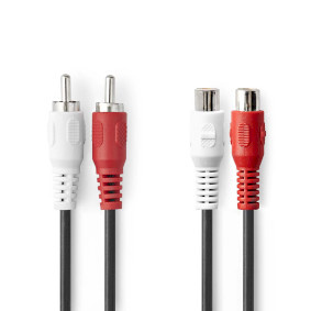 Nedis CAGL24205BK100 audio kabel 10 m 2 x RCA Zwart