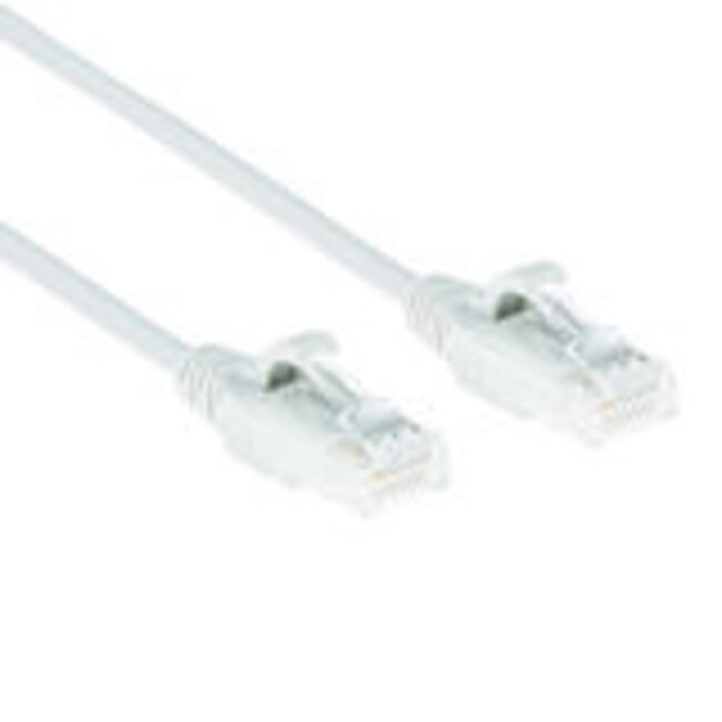 ACT Witte 0,25 meter LSZH U/UTP CAT6 datacenter slimline patchkabel snagless met RJ45 connectoren