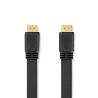 Nedis High Speed ​​HDMI™-Kabel met Ethernet | HDMI™ Connector | HDMI™ Connector | 4K@30Hz | 10.2 Gbps | 2.00 m | Plat | PVC | Zwart | Label