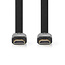 High Speed ​​HDMI™-Kabel met Ethernet | HDMI™ Connector | HDMI™ Connector | 4K@30Hz | 10.2 Gbps | 2.00 m | Plat | PVC | Zwart | Label