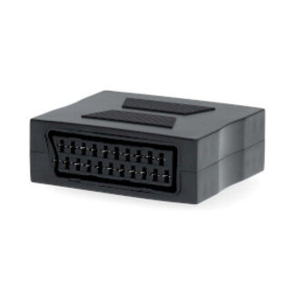 Nedis SCART-Adapter | SCART Female | SCART Female | Vernikkeld | Recht | ABS | Zwart | 1 Stuks | Doos