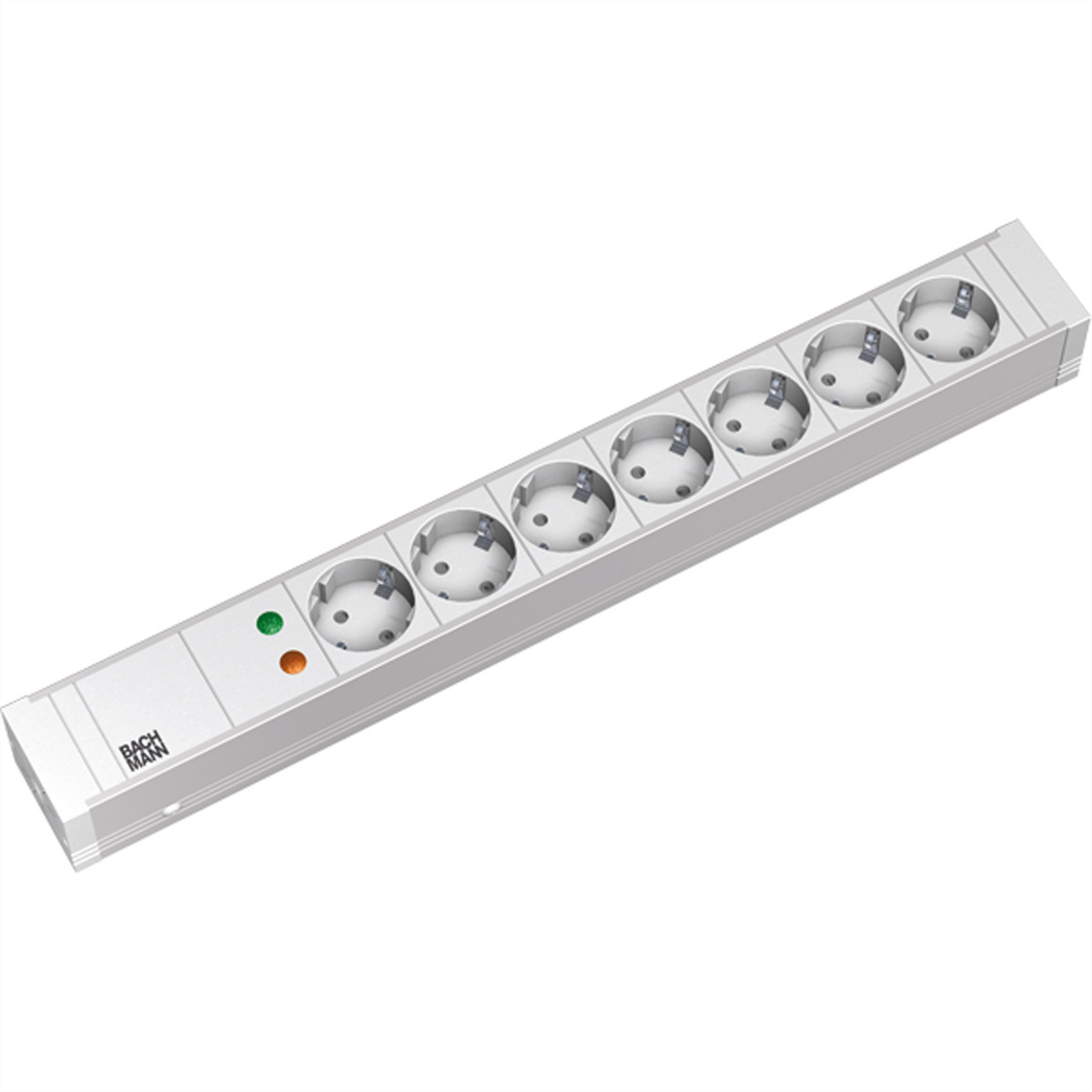333.004 - 19 inch power strip, multiple socket 7-fold Schuko 1,5HE, overvoltage protection, white, 333.004