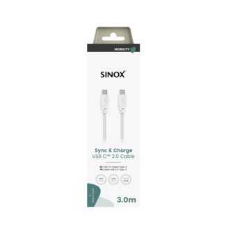 Sinox Sinox MEDIA SELECT - Aansluitkabel USB-C -USB-C 3 mtr.