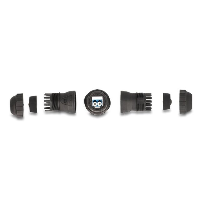 Delock Optical Fiber Cable Connector LC Duplex female to LC Duplex female UPC OS2 IP68 dust and waterproof