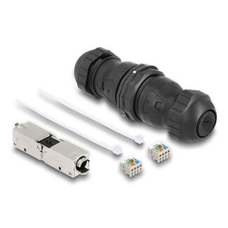 DeLOCK Delock Cable connector LSA to LSA Cat.6A IP68 dust and waterproof black