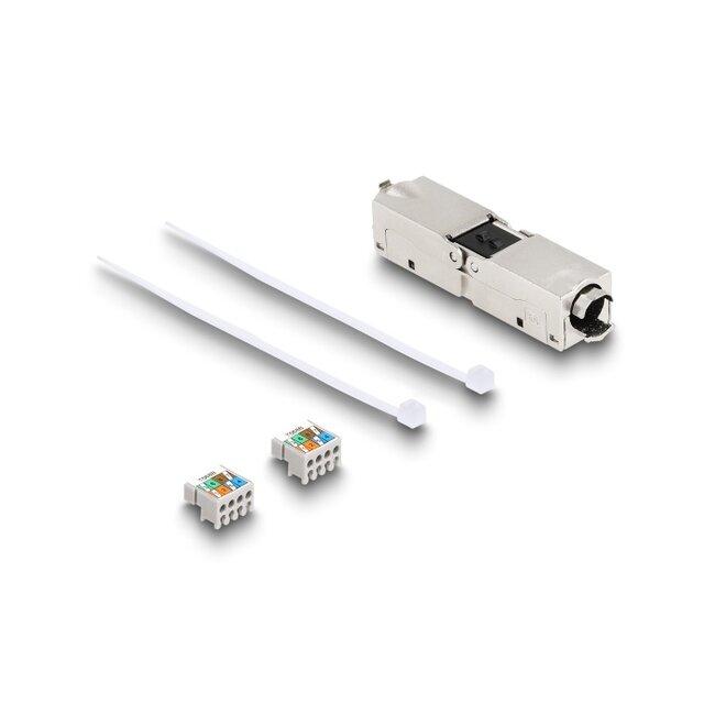 Delock Cable connector LSA to LSA Cat.6A IP68 dust and waterproof black