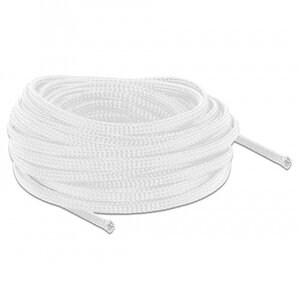Polyester kabelsleeve | rekbaar | 6mm | wit | 10 meter