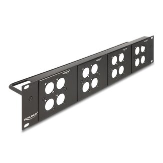 DeLOCK Delock D-Type 19″ Patch Panel with 4 D-Type plates 86 x 86 mm and 4 ports 2U black