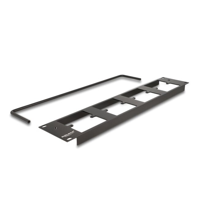 Delock D-Type 19″ Patch Panel with 4 D-Type plates 86 x 86 mm and 4 ports 2U black