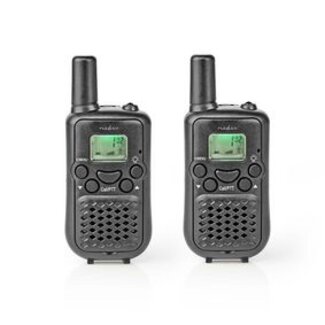 Nedis Walkie talkie Set | 2 Handsets | Tot 5 km | Frequentiekanalen: 8 | PTT / VOX | tot 2,5 uur | Zwart