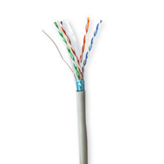 Nedis Netwerk Kabel Rol | CAT6 | Solid | F/UTP | CCA | 50.0 m | Binnenshuis | Rond | PVC | Grijs | Gift Box